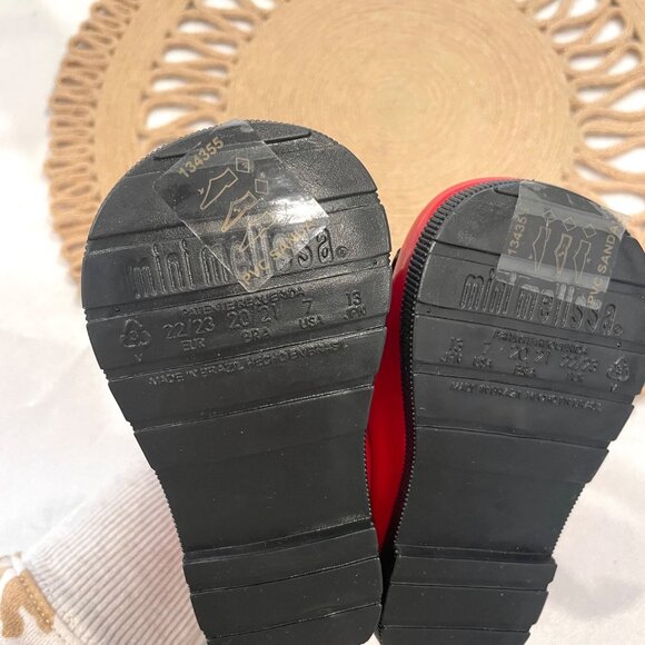 Mini Melissa Mini Sugar Rain Disney PVC Minnie Mickey Rain Boot Red Size 7 - Picture 9 of 10